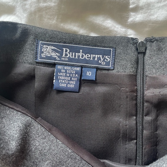 Burberry’s of London Vintage charcoal grey wool pencil skirt 10 - Picture 3 of 8